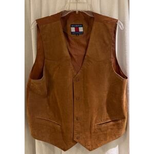 SCORPIO UNSTOPABLE Men's 100% Suede Snap-Front Western Vest XL Brown A+